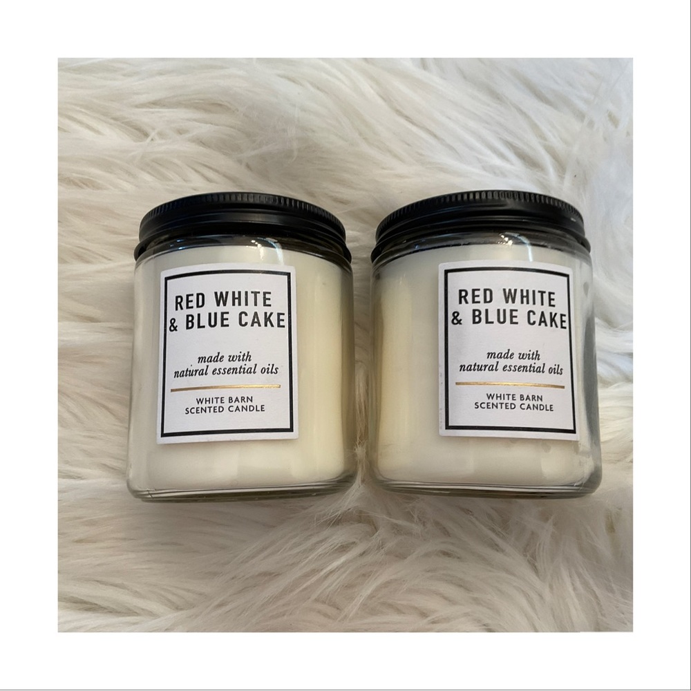 Bath & Body Works Red White & Blue Cake Candles - New x2 - Picture 1 of 7